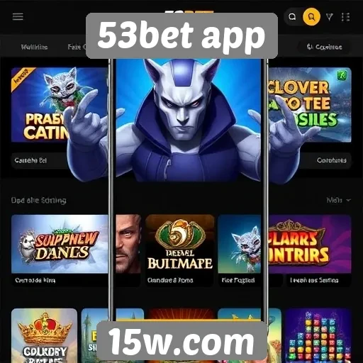 Variedade de jogos disponíveis no 53bet app